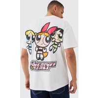 Mens Oversized Large Scale Powerpuff Girls License T-shirt - Weiß - L, Weiß von boohooman