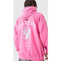 Mens Oversize Hoodie mit lizenziertem Pokemon Sylveon Print - Rosa - M, Rosa von boohooman