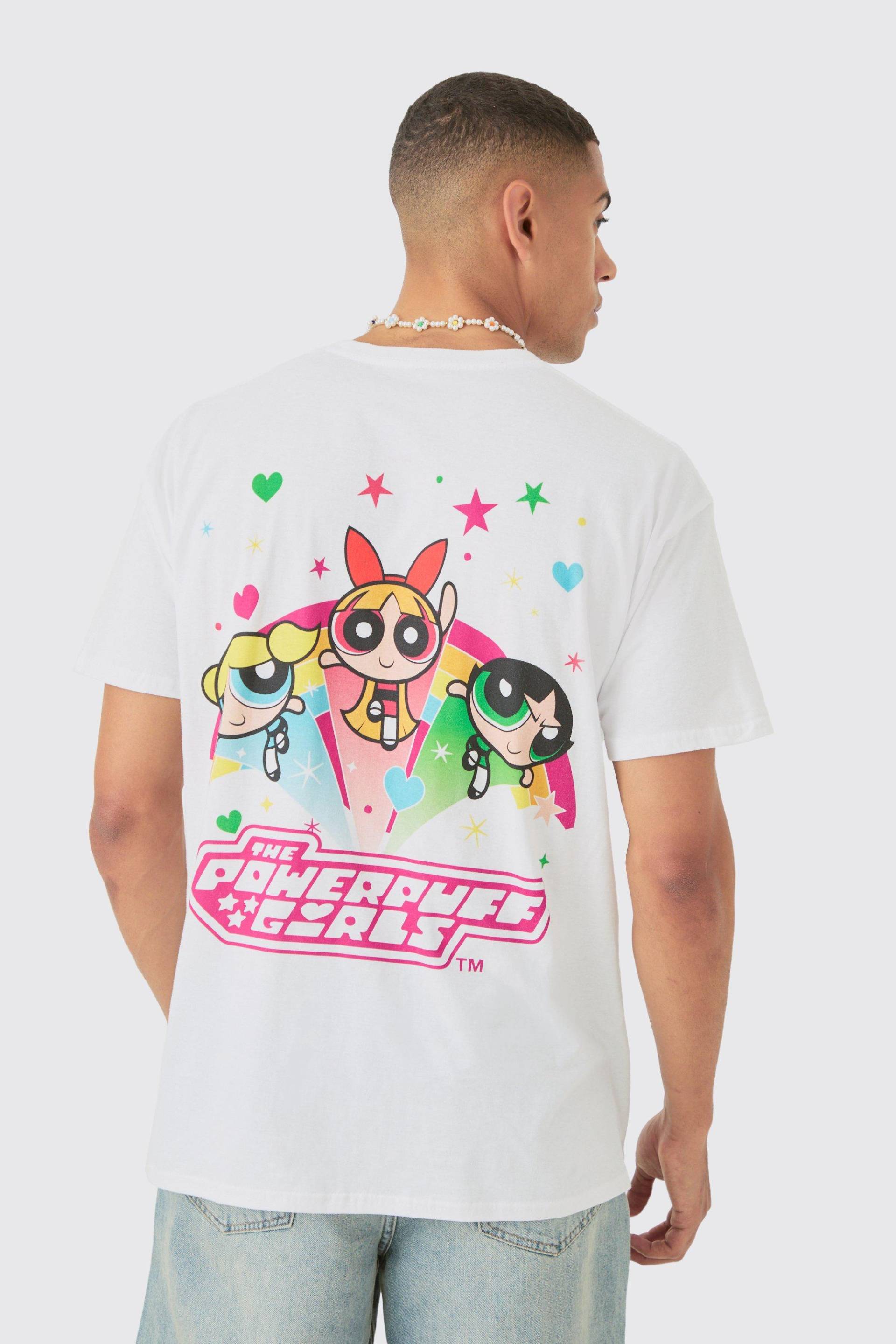 Mens Oversized Powerpuff Girls License T-shirt - Weiß - L, Weiß von boohooman