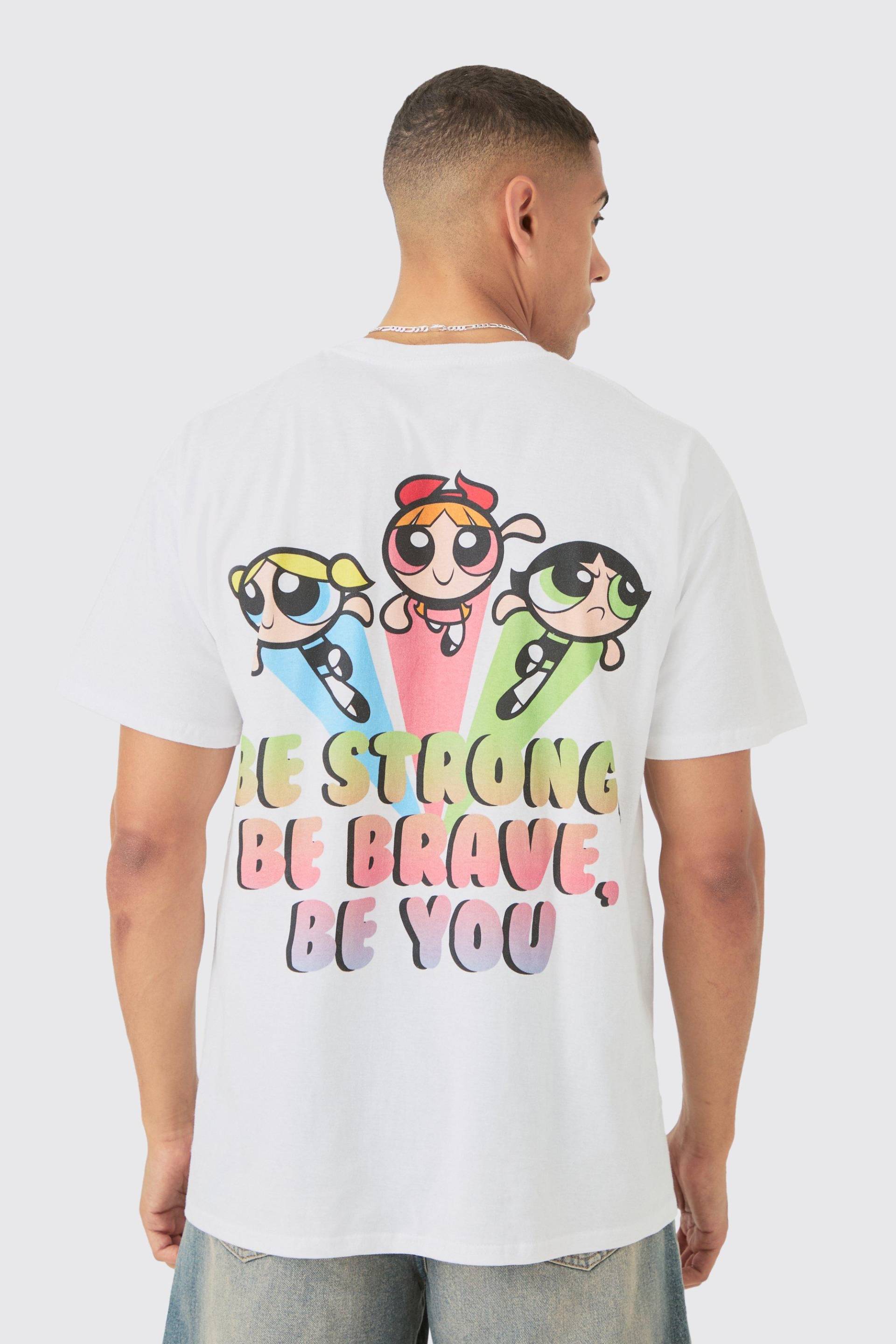 Mens Oversized Powerpuff Girls License T-shirt - Weiß - S, Weiß von boohooman