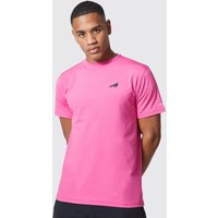 Mens Performance T-Shirt mit Active Logo - Rosa - XL, Rosa von boohooman