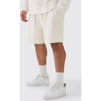 Plus Jacquard Strick-Shorts mit Kordelzug - Ecru - XXXL, Ecru Plus Jacquard Strick-Shorts mit Kordelzug - Ecru - XXXL, Ecru von boohooman