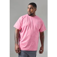 Mens Plus Man Active Camo Raglan Performance T-shirt - Rosa - XXL, Rosa von boohooman