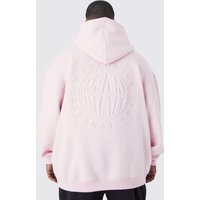 Mens Plus Oversize Man Worldwide Hoodie - Rosa - XXXL, Rosa von boohooman