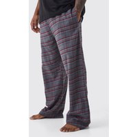 Mens Plus karierte Pyjama-Hose - Grau - XXL, Grau von boohooman