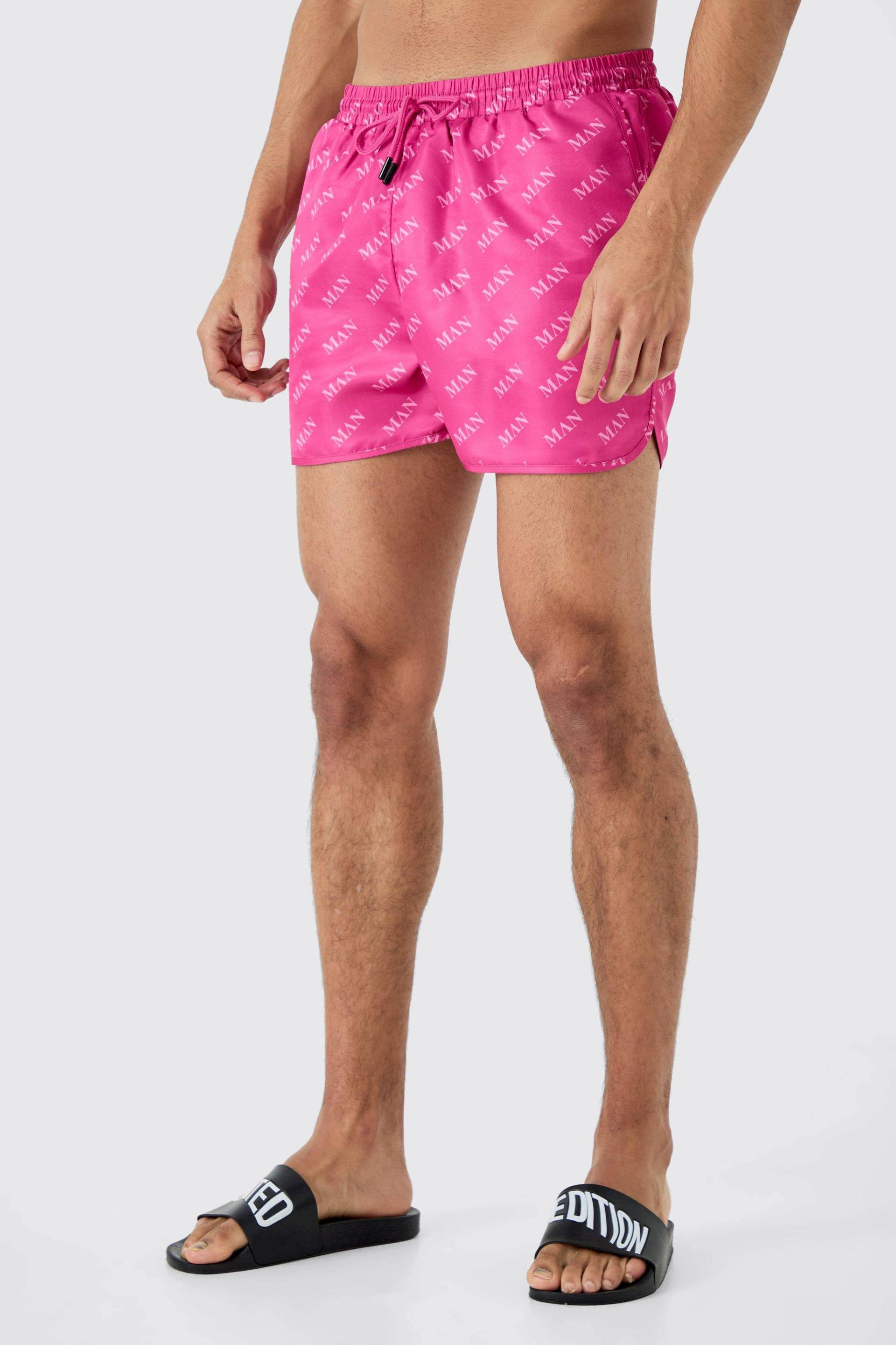 Mens Runner Man Swim Short - Rosa - M, Rosa von boohooman