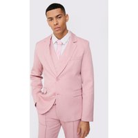 Mens Slim Single Breasted Blazer - Rosa - 34, Rosa von boohooman