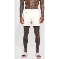 Mens Smarte Badehose mit Taschen-Detail - Ecru - M, Ecru von boohooman