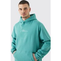 Mens Tall Man Over The Head Basic Hoodie - Petrol - XL, Petrol von boohooman