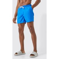 Mittellange Badehose - Blau - M, Blau Mittellange Badehose - Blau - M, Blau von boohooman