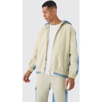 Nylon-Jacke in Knitteroptik & Jeansjacke - Blau - XL, Blau Nylon-Jacke in Knitteroptik & Jeansjacke - Blau - XL, Blau von boohooman