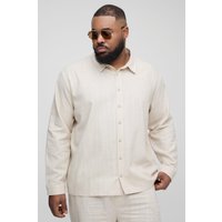 Plus langärmliges Oversize Leinen-Hemd - natural - XXXXXL, natural Plus langärmliges Oversize Leinen-Hemd - natural - XXXXXL, natural von boohooman