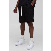 Tall Elasticated Waist Relaxed Fit Shorts - Schwarz - L, Schwarz Tall Elasticated Waist Relaxed Fit Shorts - Schwarz - L, Schwarz von boohooman