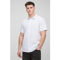 Tall kurzärmliges Leinen-Hemd - Weiß - M, Weiß Tall kurzärmliges Leinen-Hemd - Weiß - M, Weiß von boohooman
