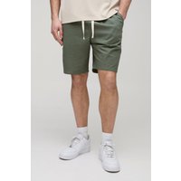 Tall Slim-Fit Shorts mit elastischem Bund - Khaki - XXL, Khaki Tall Slim-Fit Shorts mit elastischem Bund - Khaki - XXL, Khaki von boohooman