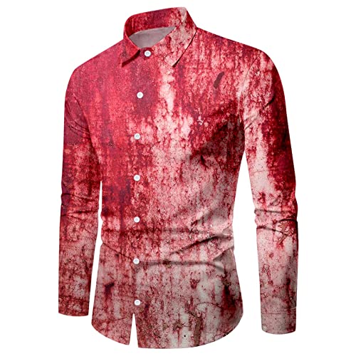 Halloween Hemd Herren, Hemden Herren Langarm Blutspritzer Muster Oberteile Revers Button Down Herrenhemden Entsetzen Bloody Tops Casual Freizeithemd Langarmhemd Halloween Festlich Kostüm Halloween Hemd Herren, Hemden Herren Langarm Blutspritzer Muster Oberteile Revers Button Down Herrenhemden Entsetzen Bloody Tops Casual Freizeithemd Langarmhemd Halloween Festlich Kostüm von boseucn