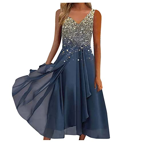 Sommerkleid Damen, Damen Abendkleider Elegant Hochzeit Festliche Kleider Damen Brautmutter Moderne Spitzenkleid Cocktailkleider Festlich Brautmutterkleider Brautkleid Festkleider,Z13 Gelb,L von boseucn