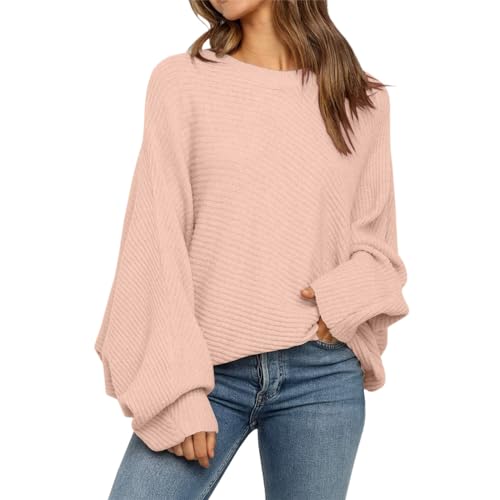 boseucn Pullover Damen Winter, Pullover Damen Elegant Rollkragenpullover Langarm Strickpullover Lässiges Stricken Pulli Winter Sweatshirt Oberteile Damen Fledermaus Rollkragen Oversized Pullover von boseucn