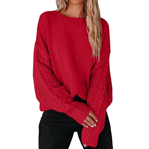 boseucn Pullover Damen Winter, Pullover Damen Elegant Rollkragenpullover Langarm Strickpullover Lässiges Stricken Pulli Winter Sweatshirt Oberteile Damen Fledermaus Rollkragen Oversized Pullover von boseucn