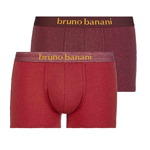 Bruno Banani Herren 2pack Denim Fun Retroshorts, Rostrot // Weinrot Melange, XL EU von bruno banani