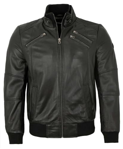 bruno banani - Herren Lederjacke Bomberjacke Lammnappa schwarz Größe 56 bruno banani - Herren Lederjacke Bomberjacke Lammnappa schwarz Größe 56 von bruno banani