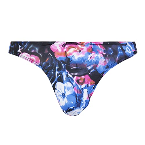 bruno banani Herren Primrose G String, Schwarz/Violett/Pink Print, L EU von bruno banani