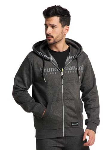 bruno banani Sweatjacke mit Kapuze Anthrazit/Melange 3XL von bruno banani