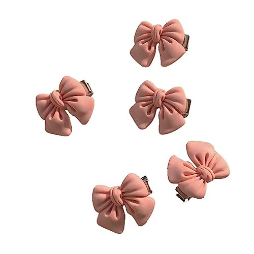 budiniao 5 Stück Rosa Haarspangen Bowknot Clip Frauen Mädchen Süße Haarnadeln Niedlicher Stil Kopfbedeckung Styling Zubehör Haarspangen, Schleife von budiniao