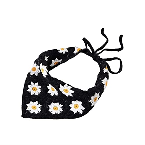 budiniao Frauen Bandanas Kopfwickel Schal Mode Reise Foto Requisiten Dekoratives Stirnband Elegant gestricktes Haarband Damen Damen, Schwarz von budiniao