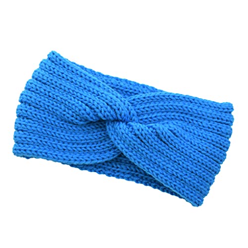 budiniao Gehäkeltes Stirnband, gestricktes Sport Stirnband, flexibles Schweißband, Kopfbedeckung, elastischer Ohrenschützer, Wickel Haarband für Yoga, Blauer See von budiniao