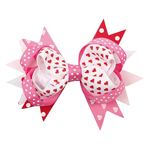 budiniao Kinder Mädchen Große Schleife Haarspange Band Knoten Pins Hairgrip Dekoration Kopfbedeckung Kindertag Geschenk Party Supplies Hochzeit, Gegabelter Schwanz rosa von budiniao