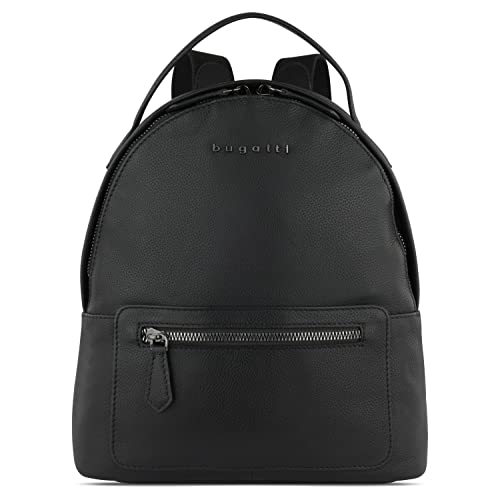 bugatti Bella Rucksack für Damen aus Leder, kleiner Cityrucksack für Frauen in schwarz von bugatti