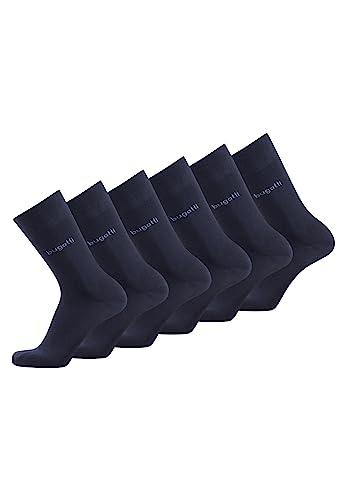 bugatti Herren Socken - Baumwollsocken Herren 43-46 für Alltag und Freizeit - 6 Paar Basic Herren-Socken in navy von bugatti