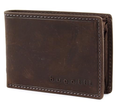 bugatti Hunter RFID Coin Wallet with Flap 4CC Brown von bugatti