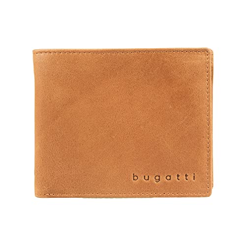 Bugatti Volo Geldbeutel Männer Leder - Geldbörse Herren Cognac - Portmonaise Portemonnaie Portmonee Brieftasche Wallet Ledergeldbeutel von bugatti