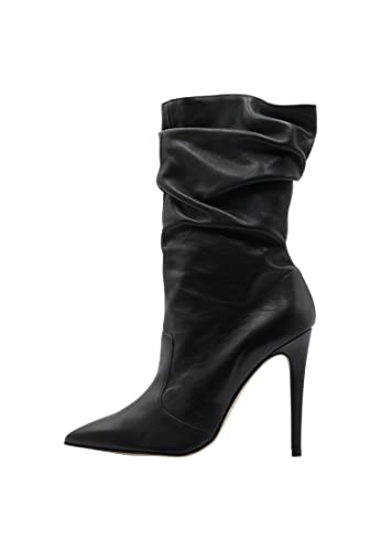 caissa Damen High Heel Leder Stiefelette, Schwarz, 38 EU von caissa