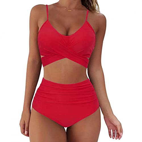 Bikini Damen Push Up, Damen Mini Bikini Set Sexy Extrem Bademode Zweiteiler Badeanzug Erotische Metallic Dessous Neckholder Bikini Oberteil mit String Thong Swimwear von callmo