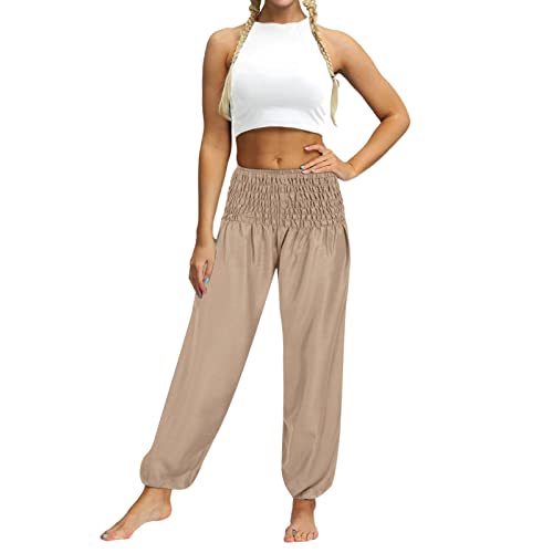 Cargo Pants Women's High Waist, Women's Cargo Trousers, Trousers with Pockets on The Sides, Women's Trousers, Pouch, Military, Solid, Casual, Women's Cargo Trousers, Wide Cut Women's Baggy Trousers von callmo