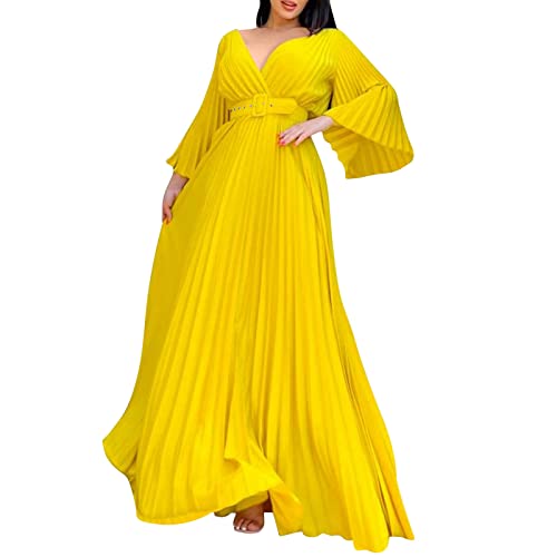 Faschingskostüme Damen,Ballkleider Off Shoulder Kleider Damen Lang Elegant Hochzeit A-Linie Criss-Cross Satin Spaghetti Party Prom Maxi Dress Abendkleider Schlitz Brautkleid Festkleider mit Taschen Co von callmo