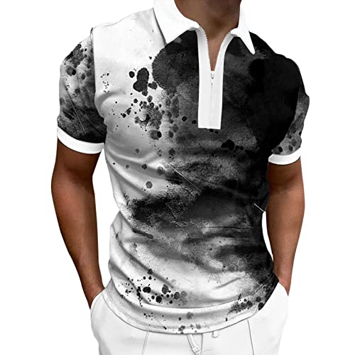 Hawaiihemd Herren Karneval, Hemd Herren Slim Fit Comfort Shirt Elegant Modische Hemd Kurzarm Stretch Comfort Bügelfrei Hemden Freizeithemd mit Muster Formal Regular Kurzarmhemd von callmo