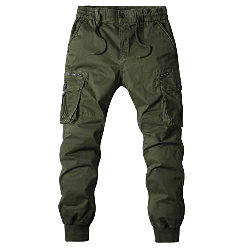 Herren Cargo Hose,Herren Cargohose Jones inkl. Key Chain Cargo Hose Freizeithose Chino Outdoorhose Stoffhose Wasserfeste Herren Hose Relaxed Fit Tactical Combat Army Cargo Arbeitshose mit Mehrfachtasc von callmo