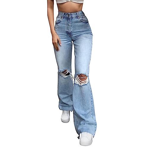 callmo Jeans Damen Damen Jeanshosen Vintage Boyfriend Slim Fit Jeanshosen Straight Jeans Baggy Denim Pants Harajuku Jeanshose Hüftjeans Casual Streetwear Damenjeans Freizeithose von callmo