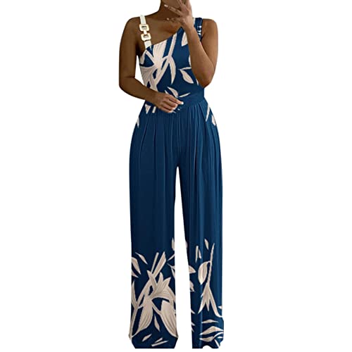 Jumpsuit Damen Sommer Lang Jumpsuit Festlich Elegant Mit Glitzer - Damen Sommer Halfter Overall Armellos Einteiler Elegant Lang Hosenanzug Playsuit Jogginganzug Romper Einfarbig Strampler Spielanzug von callmo