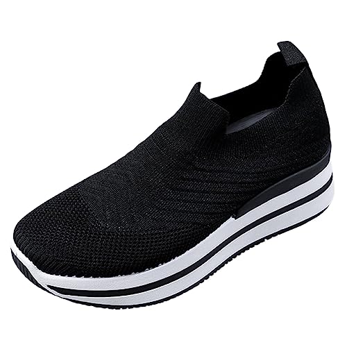 Sneaker Damen mit Dicke Sohle, Elegant Sneakers Plattform Freizeitschuhe Bequem Pendler Damenschuhe Plateau Laufschuhe Outdoorschuhe für Frauen Bequem Elastisch Schuhe Trekkingschuhe von callmo