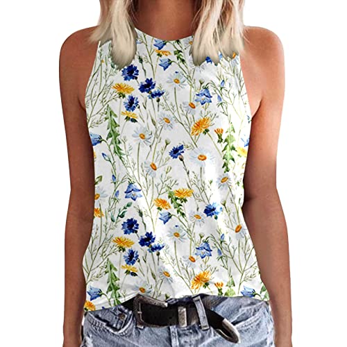 Tank Top Damen Baumwolle Bluse Damen Elegant Ärmellose T-Shirts Tank Top Shirts Sommerbluse Tanktops Frauen Trägershirts Shirts Damen Sommer Weste Top Ärmellose Oberteile Tank Tops Damen von callmo