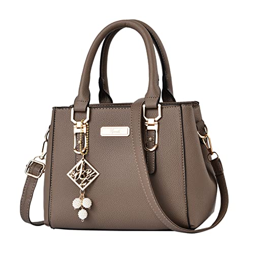 callmo Tasche Damen Damenhandtasche Damenhandtaschen Geldbörse Glänzend Lackleder Krokodilmuster Top Handle Handtasche Satchel Bags Zipper Medium Tote Bag (Farbe : Khaki) von callmo