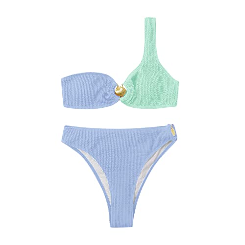 callmo Badeanzug Damen GroßE GroßE Bademode Damen High Waist Bauch Weg Badeanzug Zweiteiliger Schwimmanzug Strandkleidung Badekleid Bikinioberteil und Badeshorts von callmo