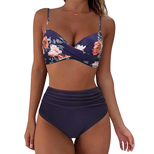 callmo Bikini Damen Set Bauch Weg Zweiteiliger Push Up Bademode Sexy Badeanzug Bikini Damen Bauchweg Mode Badeanzüge Outfits Strandurlaub Bikini-Sets GroßE Brüste Swimsuit Set Triangel Bikini von callmo