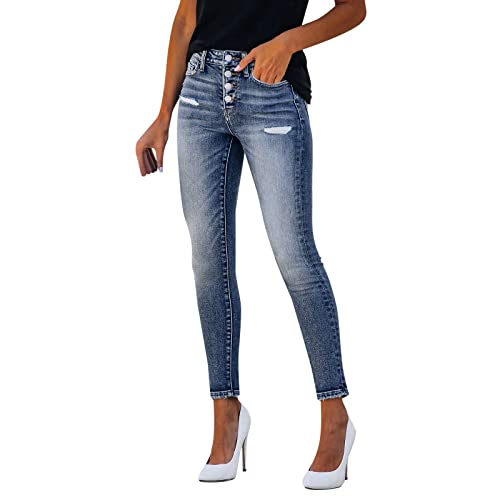 callmo Damen Jeans Weiß Damen Jeanshosen Highwaist Jeanshosen Schlaghosen Lang Stretch Skinny Schlagjeans Schlag Weite Weites Bein Hose Hüftjeans Hüfthose Jeans Bootcut Jeanshose Schlaghose von callmo