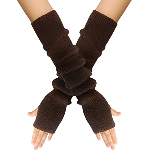 callmo Fingerlose Handschuhe Winter Handschuhe Fingerlose Strickhandschuhe Pulswärmer Damen Armstulpen Gestrickte Handstulpen Fingerfrei Kurzer Halb Fingerhandschuhe Stricken Fingerless Gloves von callmo